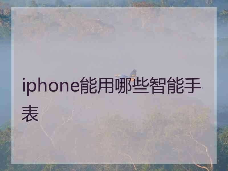 iphone能用哪些智能手表