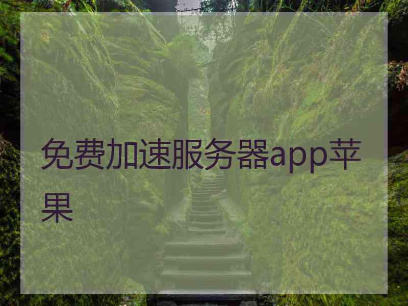 免费加速服务器app苹果