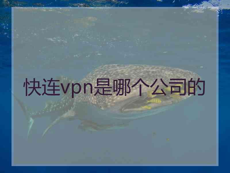 快连vpn是哪个公司的