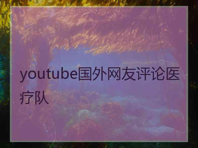 youtube国外网友评论医疗队