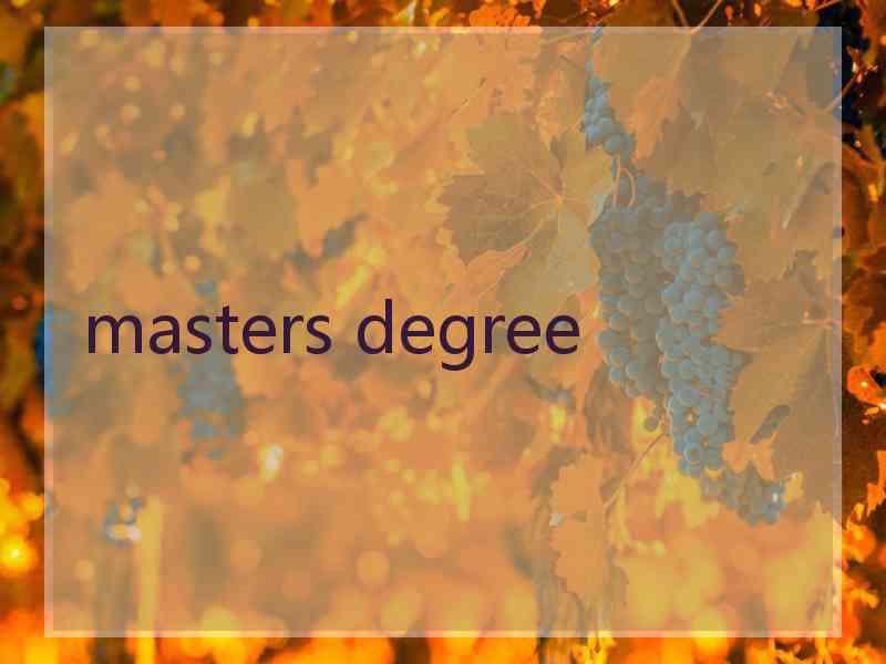 masters degree