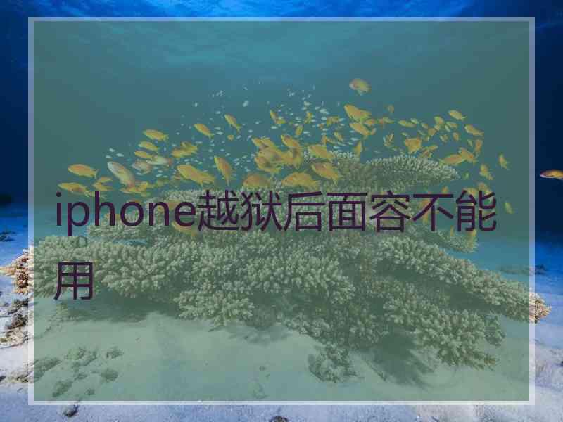 iphone越狱后面容不能用