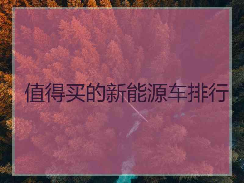 值得买的新能源车排行