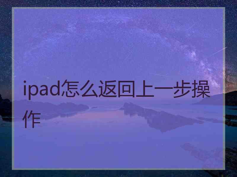 ipad怎么返回上一步操作