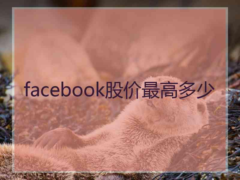 facebook股价最高多少