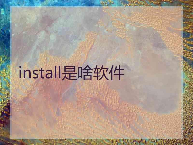 install是啥软件