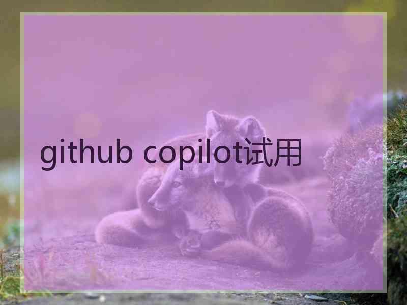 github copilot试用