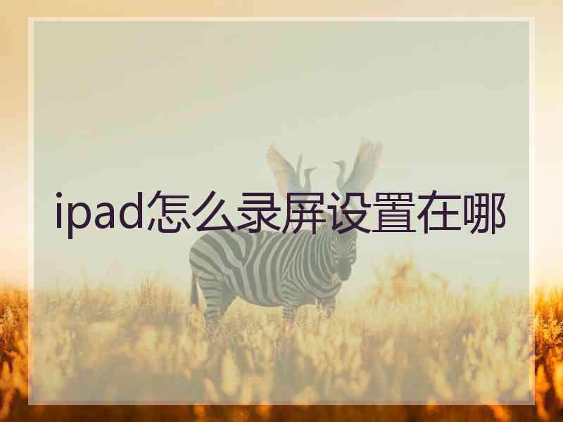 ipad怎么录屏设置在哪