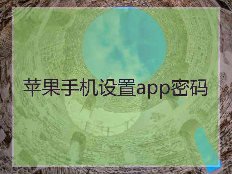 苹果手机设置app密码