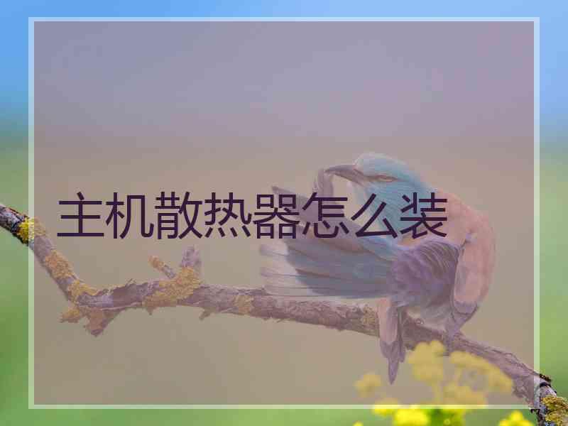 主机散热器怎么装