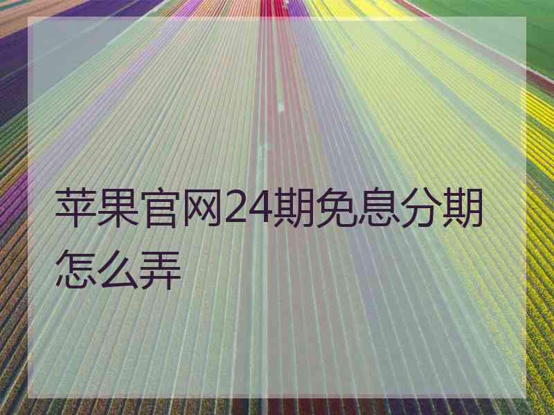 苹果官网24期免息分期怎么弄