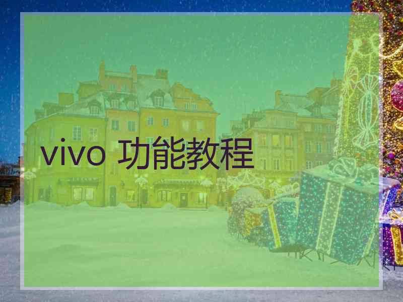 vivo 功能教程