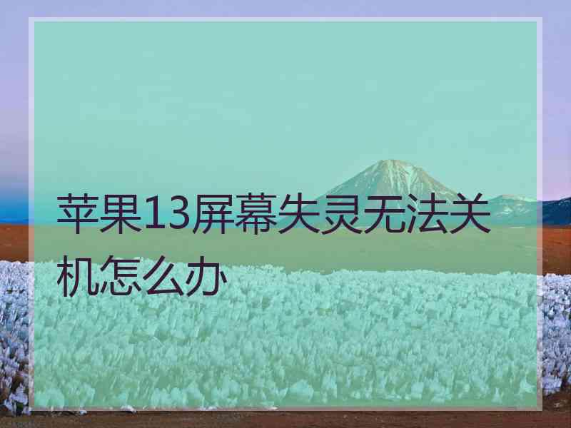 苹果13屏幕失灵无法关机怎么办