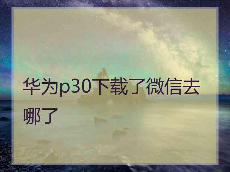 华为p30下载了微信去哪了