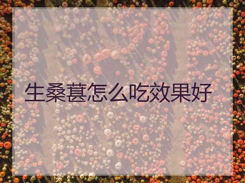 生桑葚怎么吃效果好