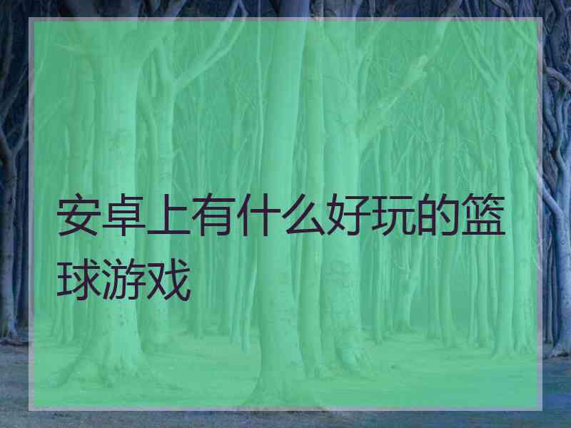 安卓上有什么好玩的篮球游戏