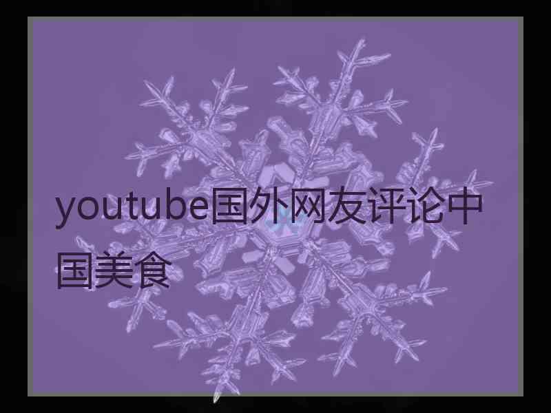 youtube国外网友评论中国美食