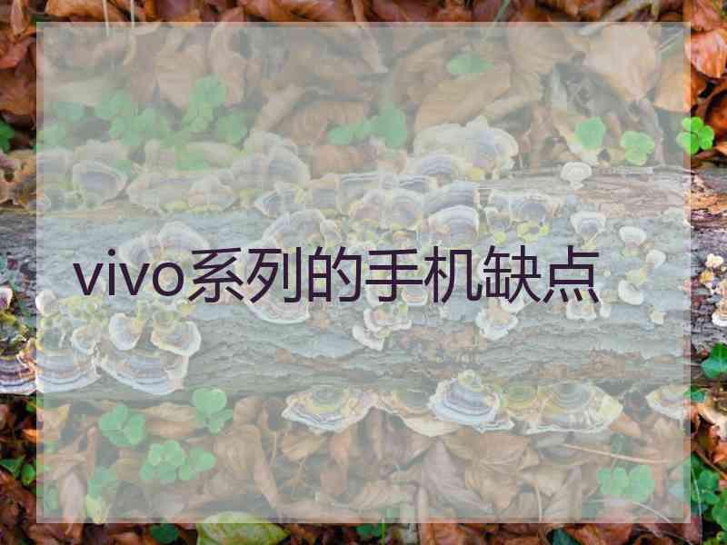 vivo系列的手机缺点