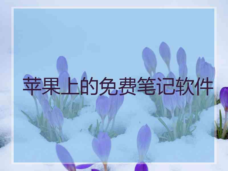 苹果上的免费笔记软件