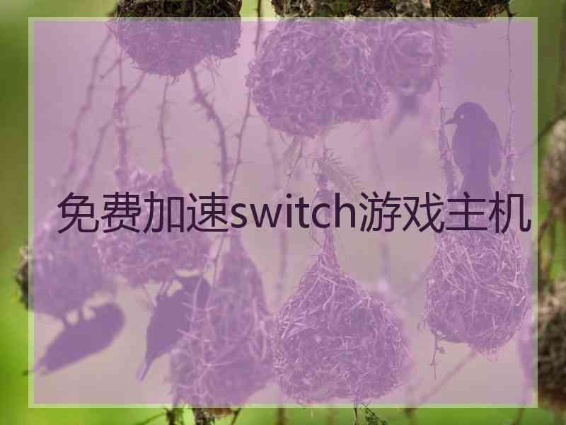 免费加速switch游戏主机