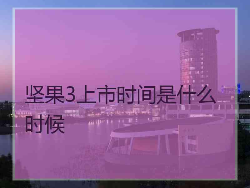 坚果3上市时间是什么时候