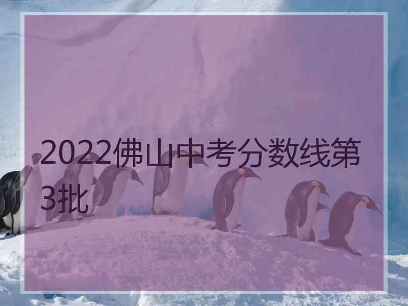 2022佛山中考分数线第3批