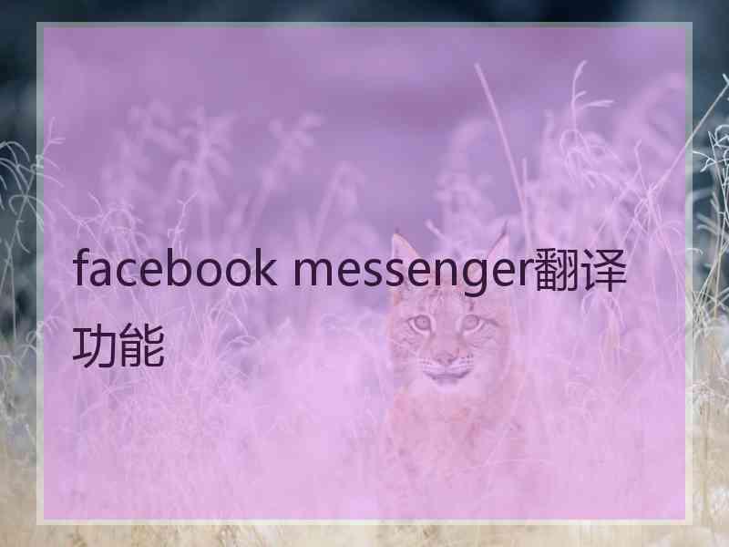 facebook messenger翻译功能