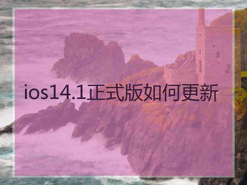 ios14.1正式版如何更新