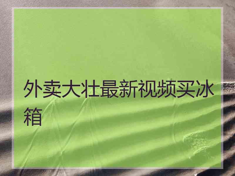 外卖大壮最新视频买冰箱