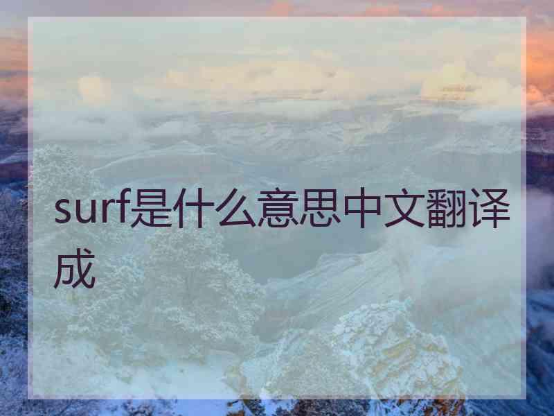 surf是什么意思中文翻译成