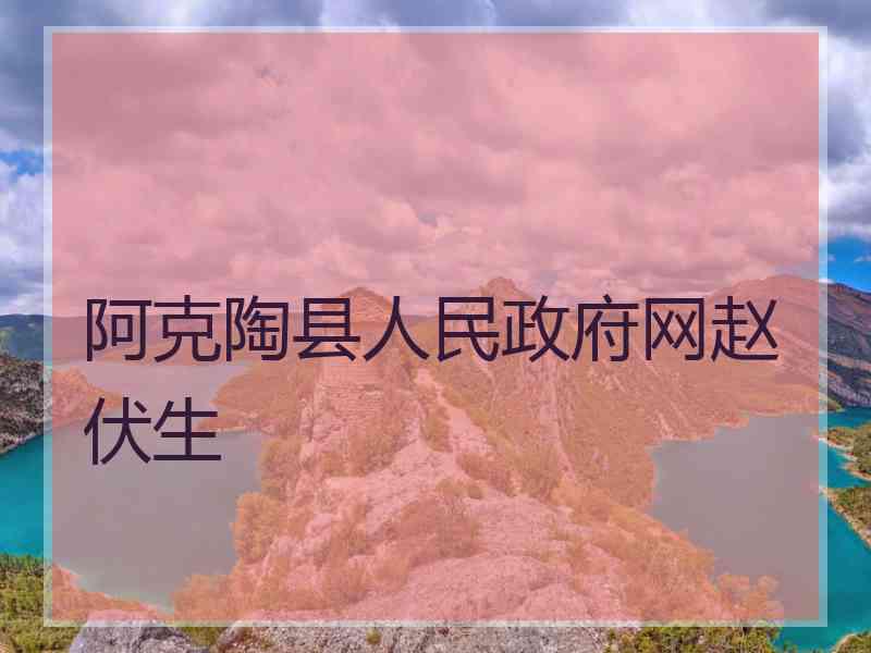 阿克陶县人民政府网赵伏生