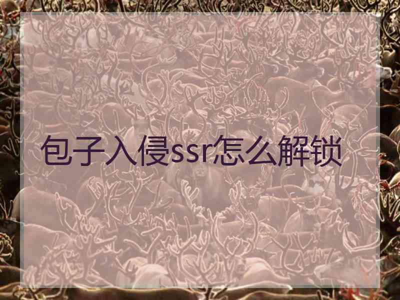 包子入侵ssr怎么解锁