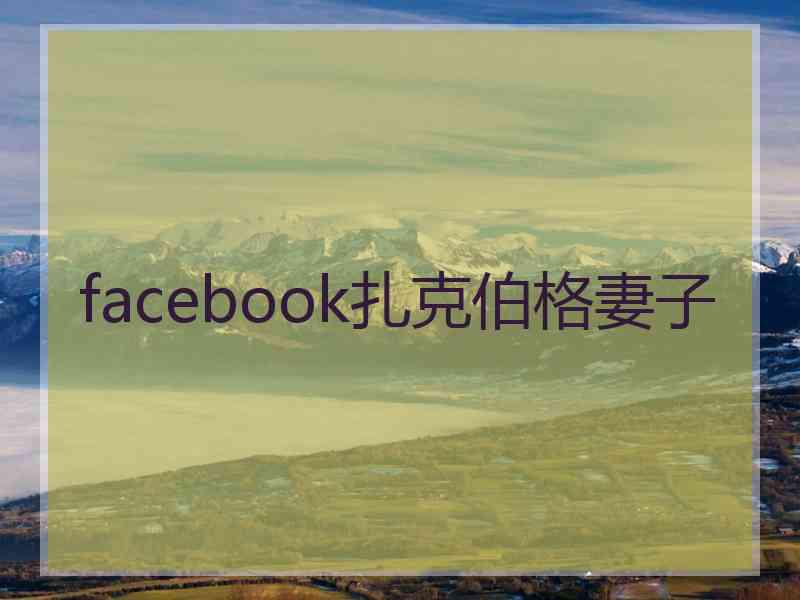 facebook扎克伯格妻子