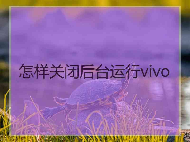 怎样关闭后台运行vivo