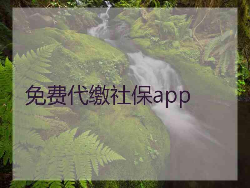 免费代缴社保app