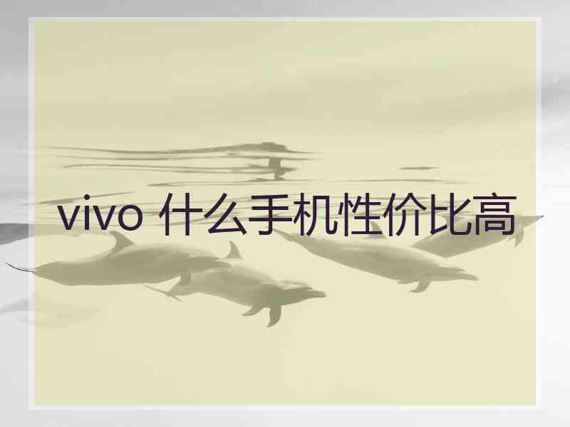 vivo 什么手机性价比高