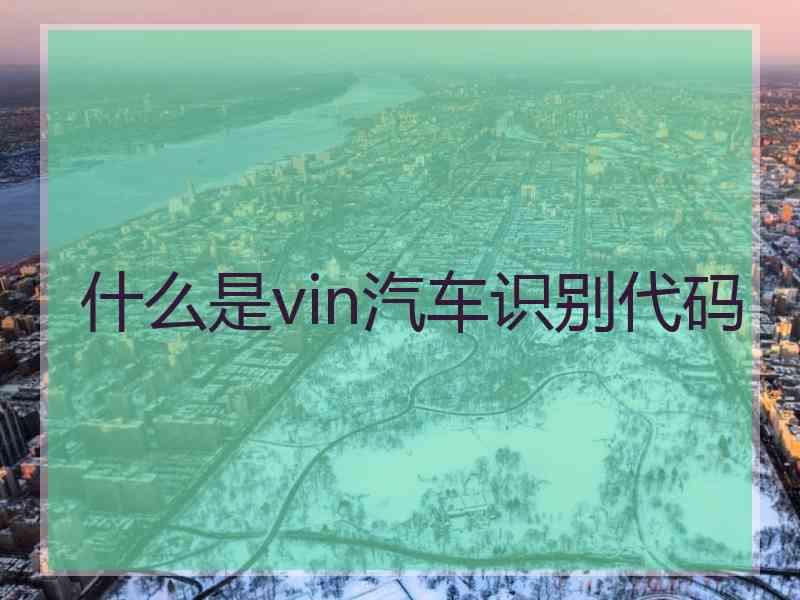 什么是vin汽车识别代码