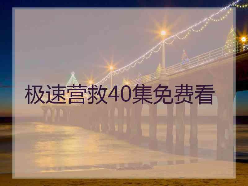 极速营救40集免费看