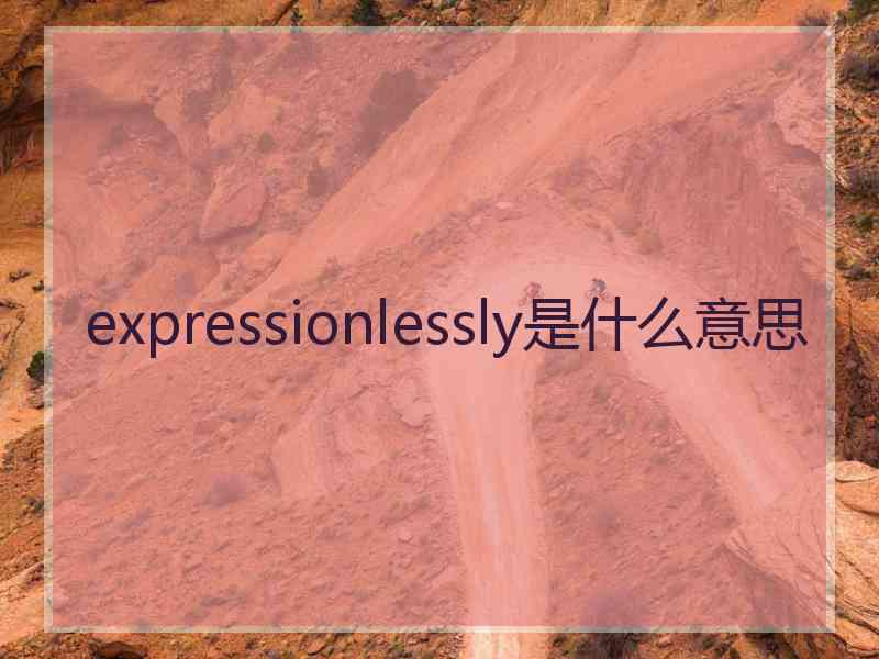 expressionlessly是什么意思