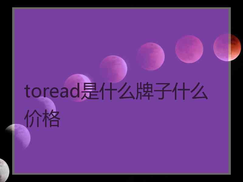 toread是什么牌子什么价格