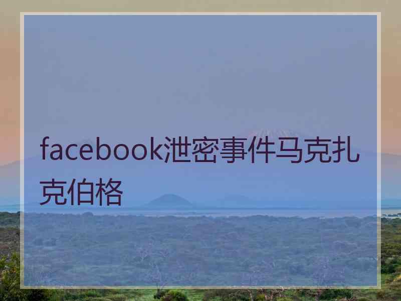 facebook泄密事件马克扎克伯格