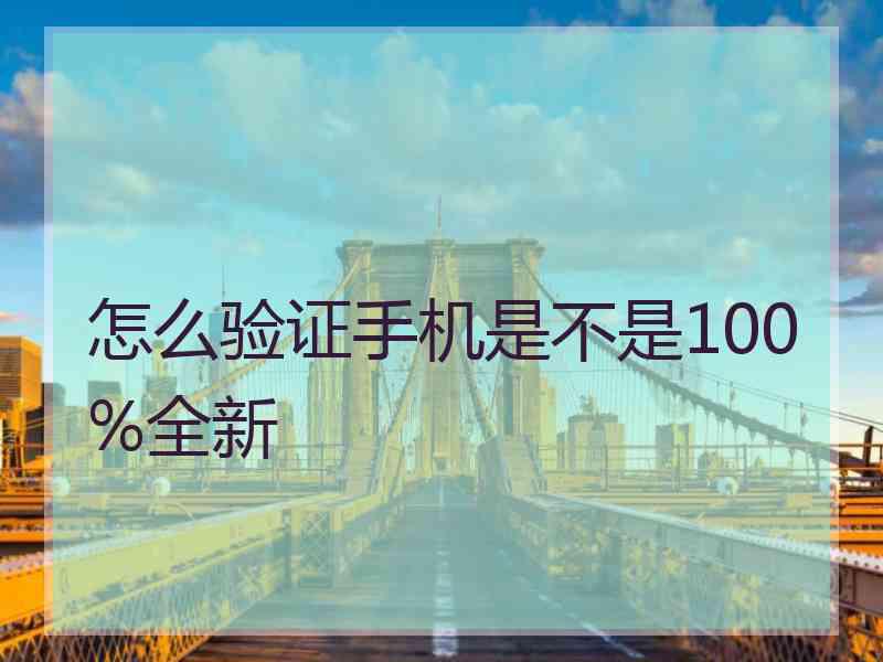 怎么验证手机是不是100%全新