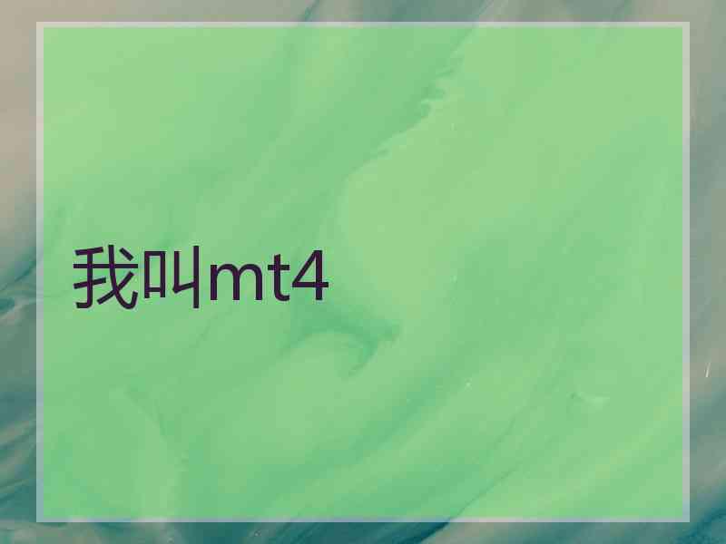 我叫mt4