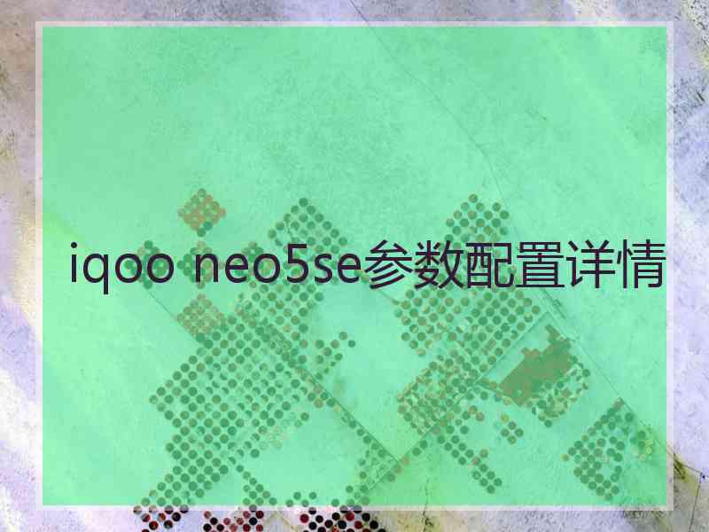 iqoo neo5se参数配置详情