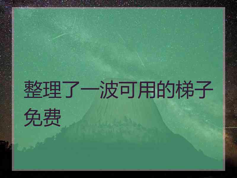 整理了一波可用的梯子免费