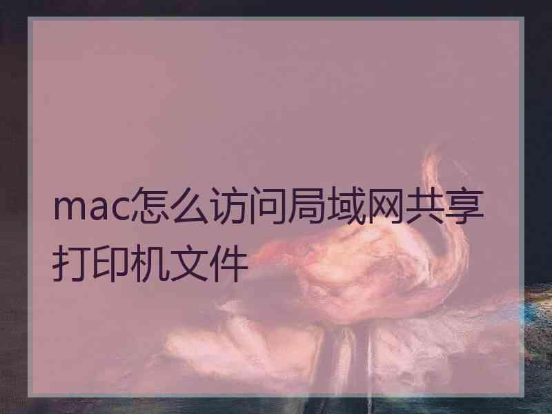 mac怎么访问局域网共享打印机文件