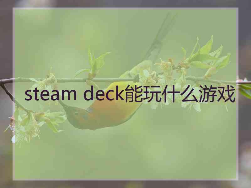 steam deck能玩什么游戏