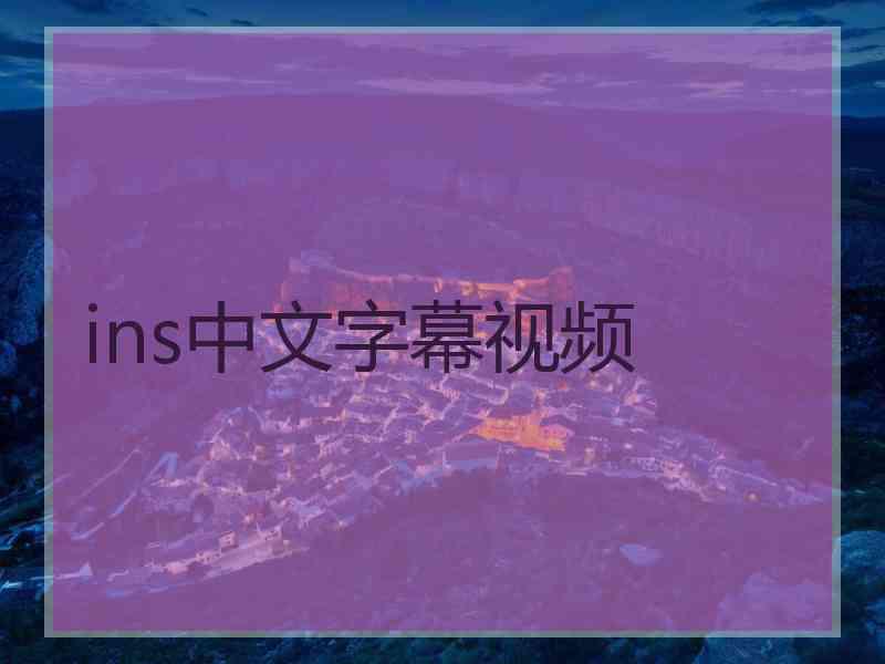 ins中文字幕视频