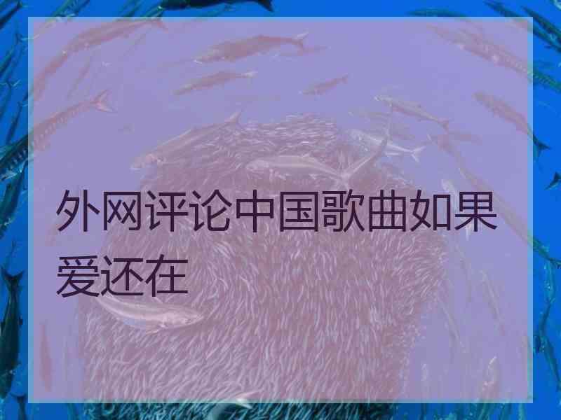 外网评论中国歌曲如果爱还在