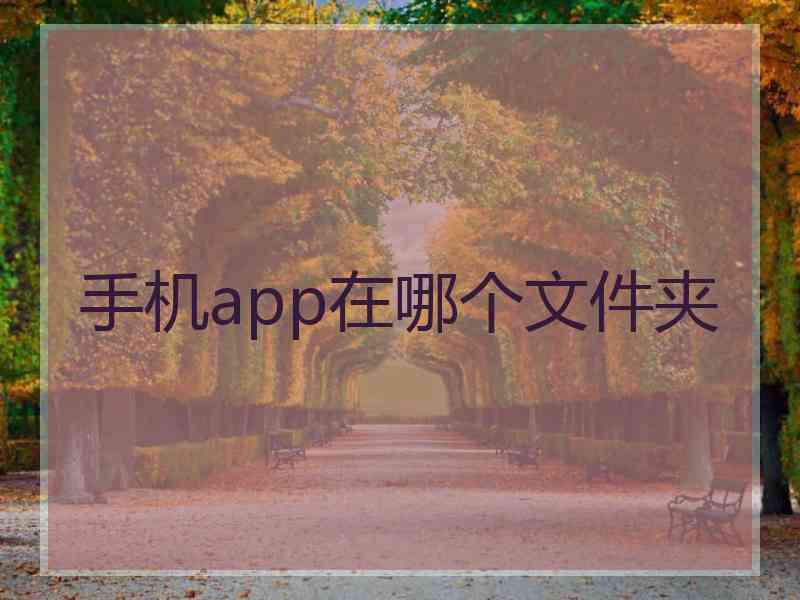 手机app在哪个文件夹